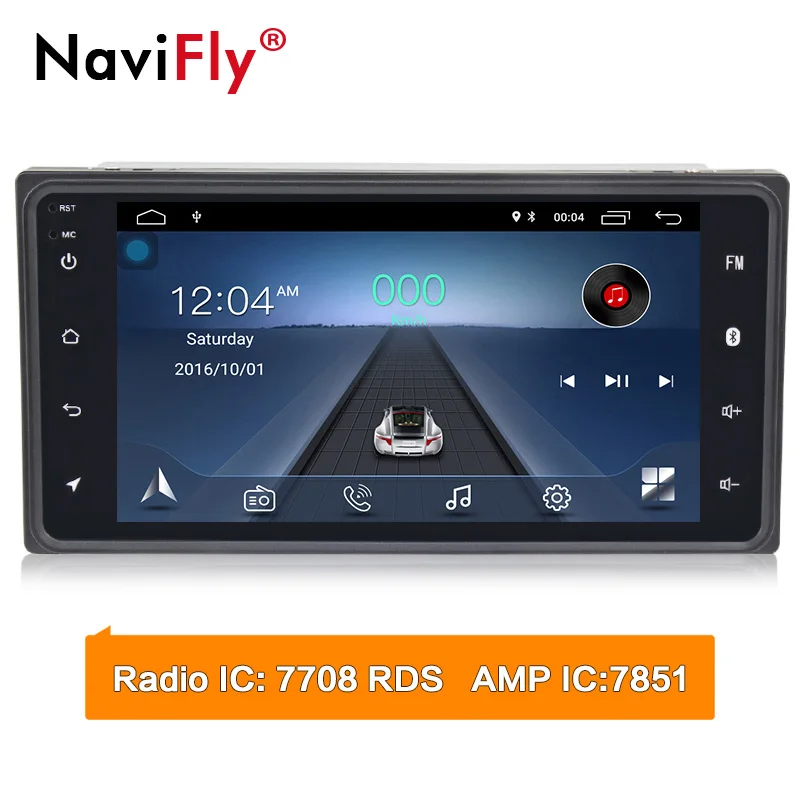 Navifly Android 8,1 автомобильный gps-навигация, dvd-плеер мультимедиа для Toyota Camry Viso Vitz Corolla RAV4 Proda Универсальный BT wifi RDS
