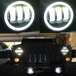 2 шт. 4 "60 Вт светодиодный Противотуманные фары 6500 К Белый Halo Кольцо Ангельские глазки для Jeep Wrangler JK TJ LJ Dodge Chrysler Cherokee