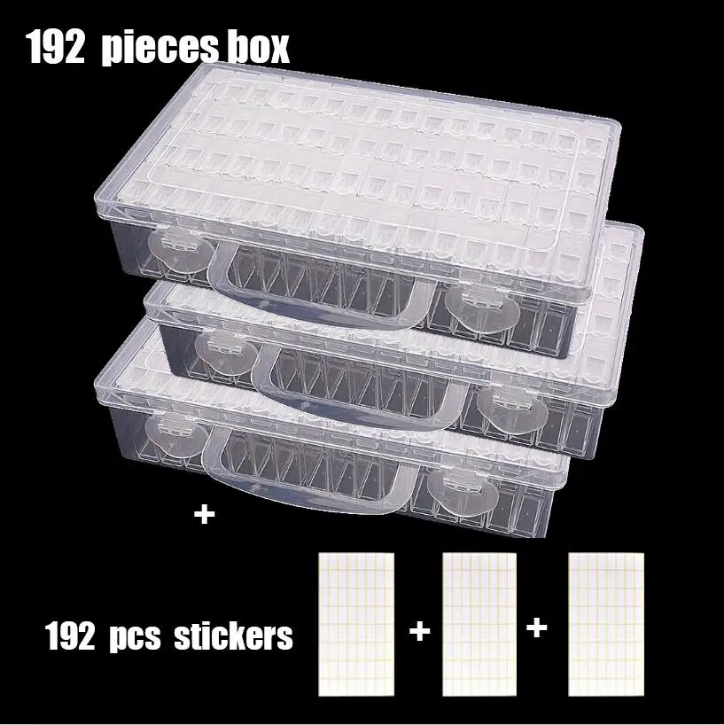 Инструменты для вышивки картин со стразами контейнер для бисера Смола Стразы Daimant вышивка камень аксессуары для хранения мозаика удобный ящик из 64 - Цвет: 192 stickers
