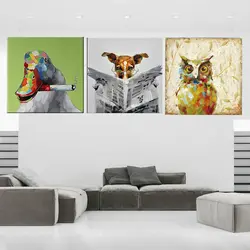 Ручная роспись Забавные Животные Собака современный Животные картина маслом на холсте Абстрактная картина холст декора гостиной кошка