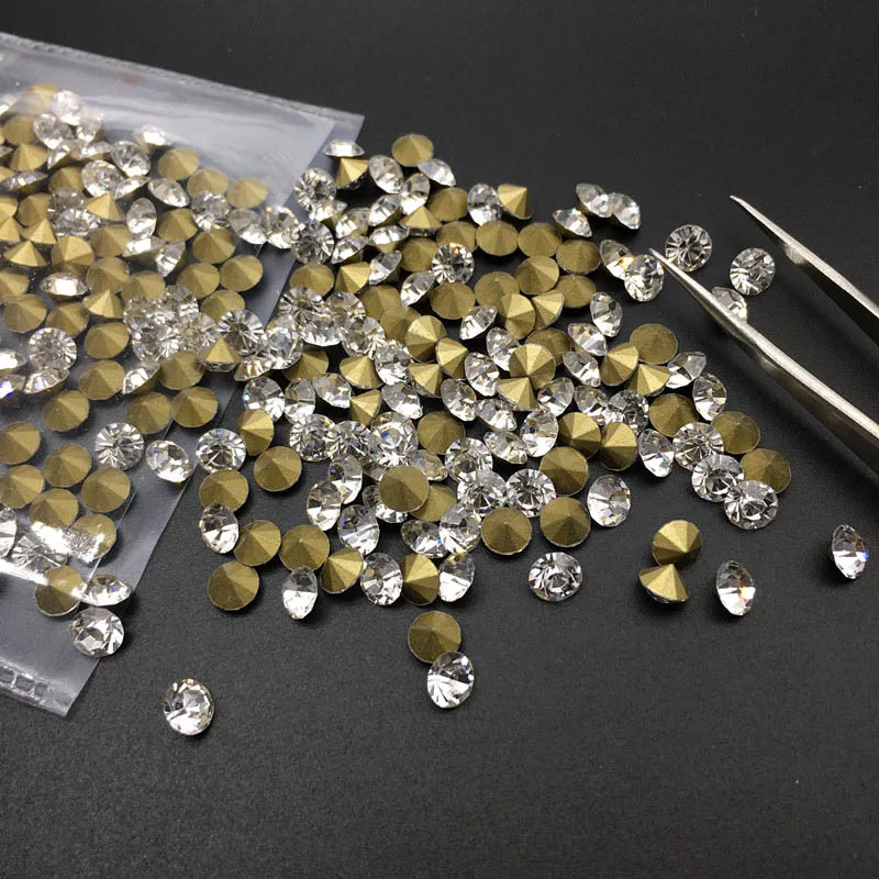 SS23 5.0mm 720Pcs SS0-SS45 Стразы со стразами, прозрачный белый стеклянный кристалл для 3D украшения ногтей, аксессуары для свадьбы - Цвет: SS23 5.0mm 720Pcs
