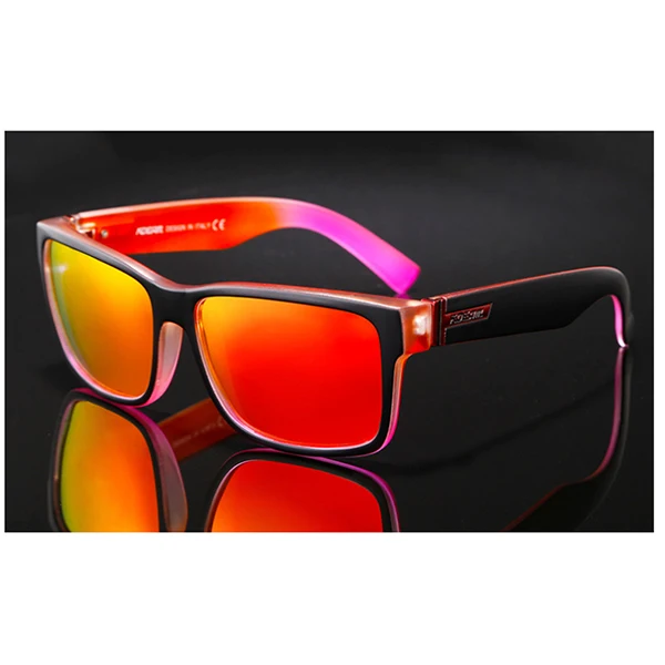 KDEAM, дизайн, поляризационные солнцезащитные очки для мужчин и женщин, Летний Стиль, квадратные солнцезащитные очки, для путешествий, уф400, мужские оттенки, KD26 - Цвет линз: C2 Black Red Frame