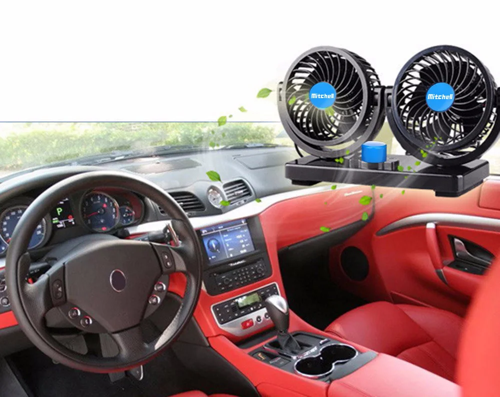 Mitchell 2 шестерни 360 градусов вращающийся мини низкий уровень шума Регулируемый автомобильный Кондиционер Вентилятор охлаждения