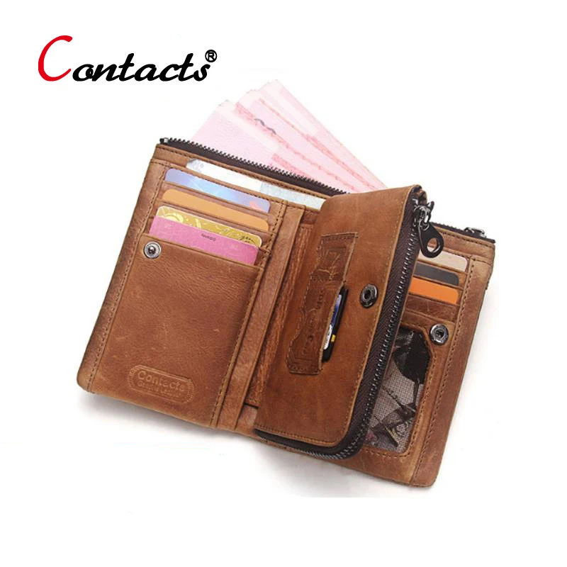 CONTACT'S Genuine leather Men Wallet Male Purse Small Wallet Money Credit Card Holder Coin Purse Change Clutch Organizer Walet CONTACT'S Genuine leather Men Wallet Male Purse Small Wallet Money Credit Card Holder Coin Purse Change Clutch Organizer Walet