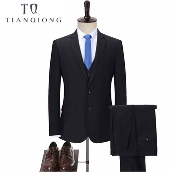 

TIAN QIONG Men Tailor-made Business Suit Slim Fit Classic Male Suits Blazers Luxury Suit Men Two Buttons Suit(jacket+pants+Vest)