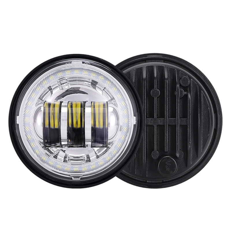 

1 Pair round led fog light 4.5'' 30w led lights, Angel Fog Lamp Assembly High power auxiliary passing Light for motorcycle