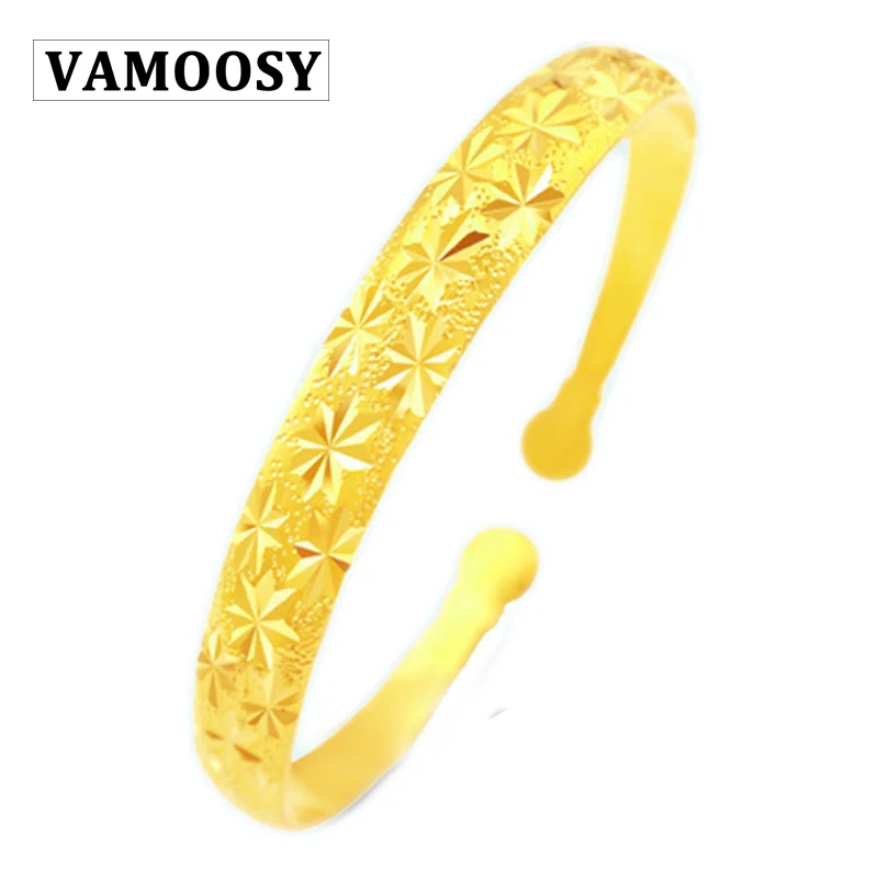 Женский медный браслет VAMOOSY с подвесками из 24 каратного золота Подарочная