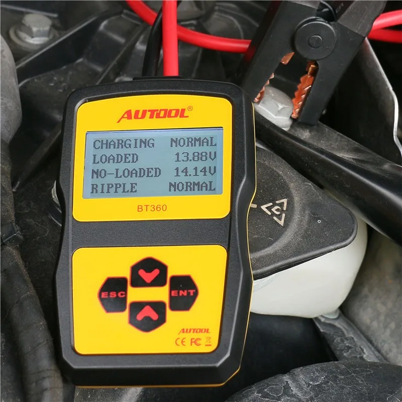 BT360 12 В автоматический тестер аккумулятора автомобиля анализатор батареи многоязычный диагностический инструмент зарядка пусковой тестер