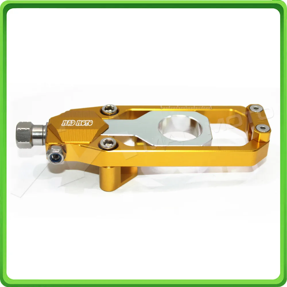 Motorcycle Chain Tensioner Adjuster fit for KAWASAKI Ninja ZX6R ZX-6R ZX 636 ZX636 2013 2014 2015 2016 Gold & Silver (9)