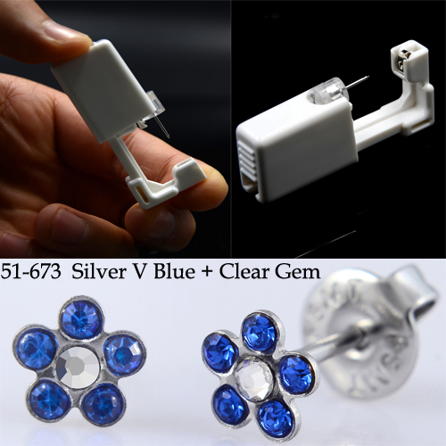 Disposable Device Machine Tools Piercing NO PAIN Safety Sterlised Easy Ear Piercer Sterile Bezel Dasiy Flower Ear Stud