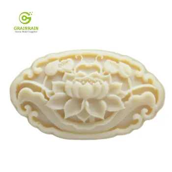

Grainrain Oval Shaped Flower Mold Lotus Handcrafted Soap Mold Silicone Candle Resin Mould