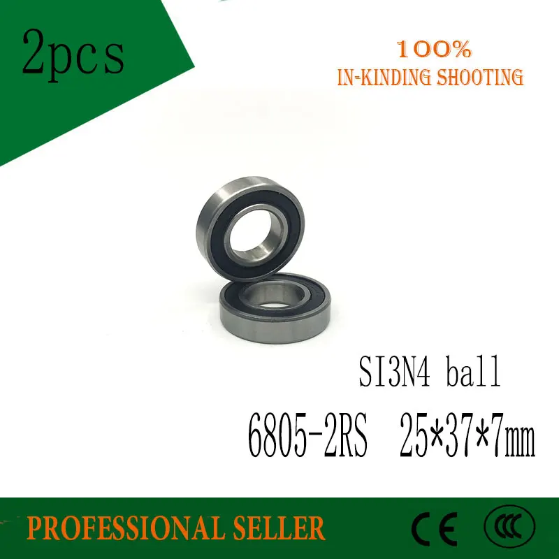 2PCS 6805-2RS 25x37x7mm Hybrid Ceramic Bearing Bicycle Bottom Brackets Spares Si3N4 Ball Bearings 6805RS 2PCS 6805-2RS 25x37x7mm Hybrid Ceramic Bearing Bicycle Bottom Brackets Spares Si3N4 Ball Bearings 6805RS