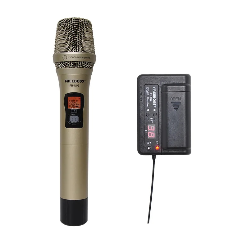 FREEBOSS FB-U03-2M 1 способ 100 канальный металлический ручной передатчик беспроводной микрофон камера Микрофон вечерние микрофон для караоке