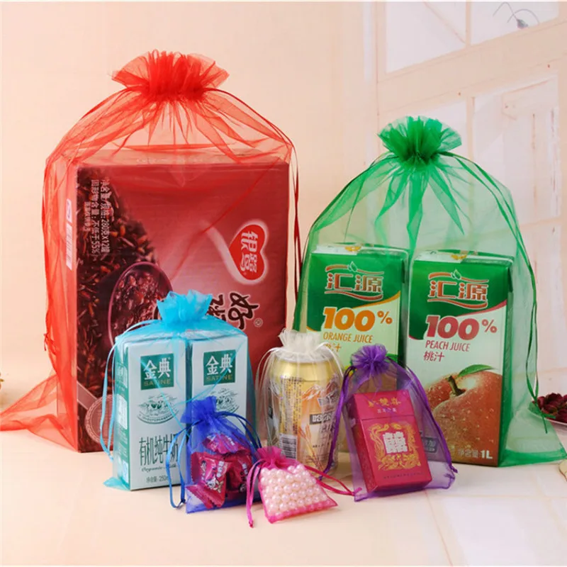 

10 Pcs 22 Colors Organza Bags Gift Bag For Festival Party Wedding Jewelry Packing Pouches Drawable 5x7 7x9 9x12 13x18cm