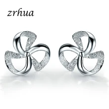ZRHUA оригинальные серьги из серебра 925 для женщин серьги-гвоздики с камнями женские цветочные серьги модные украшения милые девушки подарки