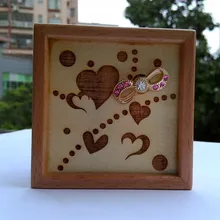Замок в небе мини-музыкальная шкатулка деревянные музыкальные романтический подарок Сердце Pattern Заводной Топ