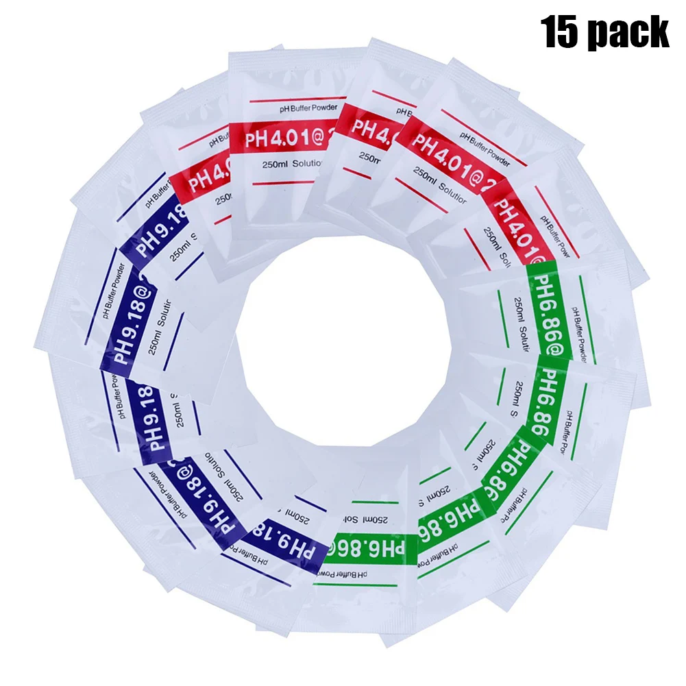 15 шт. PH метр буферный раствор порошок для точного легкого PH порошок для калибровки 6,86 4,01 9,18- M25