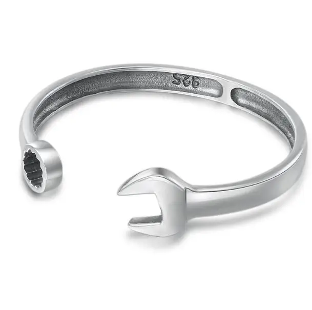 

JOOCHEER Sterling S925 925 silver Bangle plum blossom vintage ethnic bracelet size vitange Wrench tool