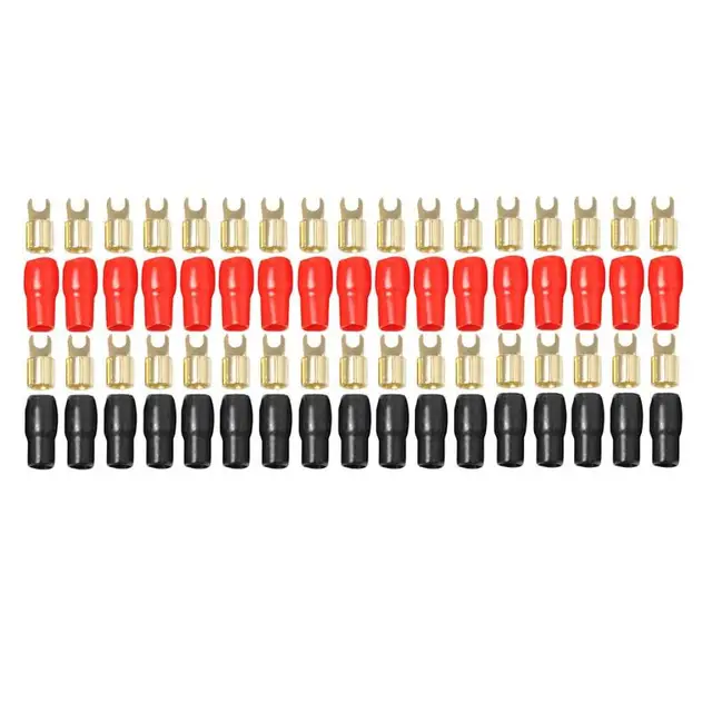 4ga Gauge Wire Cable Fork Terminals Brconnectors With Redblack Boots 4ga Gauge Wire Cable Fork Terminals Brconnectors With Redblack Boots