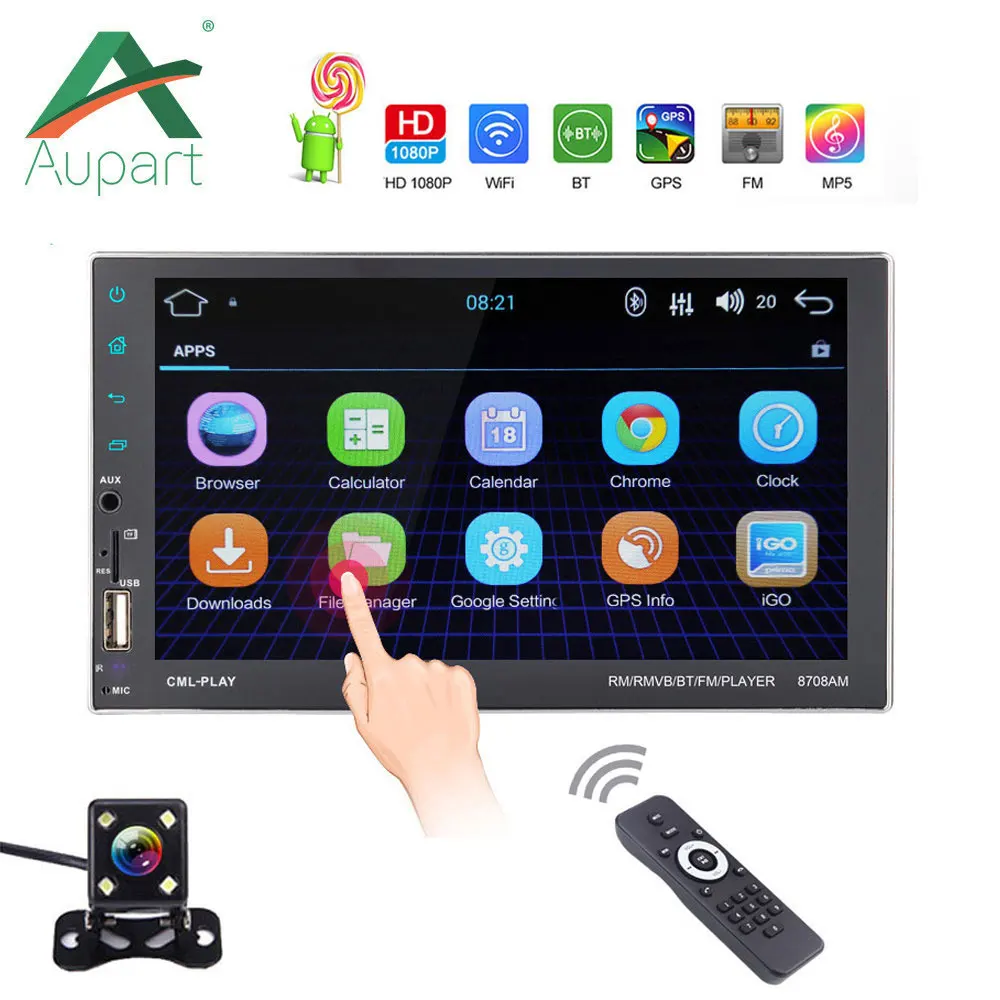 

autoradio andriod player 2 din 7" Touch Screen car radio coche mirror link rear view camera estereo para auto araba teypleri TF