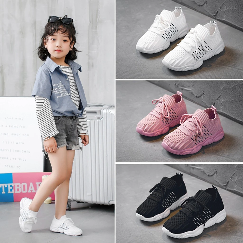 Baby Children Kids Baby Girls Boys Solid Mesh Sport Run Sneakers Casual Shoes