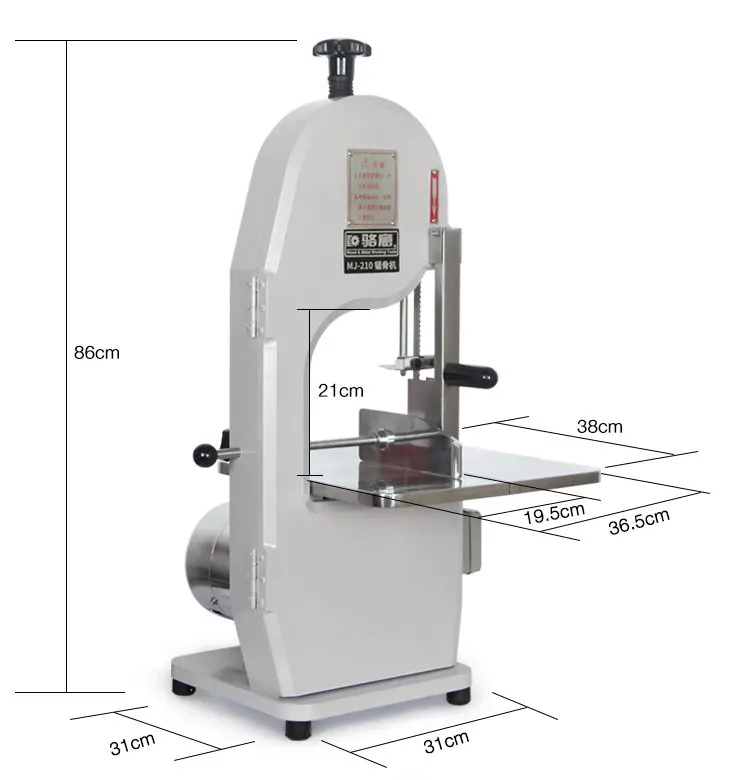 MJ210 многоцелевой Настольная пила машина для резки кости резки мороженой рыбы/ребра/trotters/замороженное мясо/Стейк резки