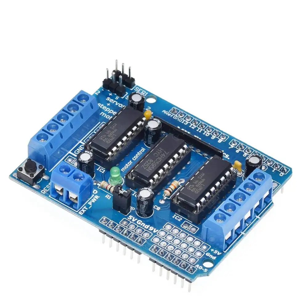 ShengYang 1 шт. L293D моторный привод щит двойной для arduino Duemilanove, плата расширения привода двигателя Щит управления двигателем