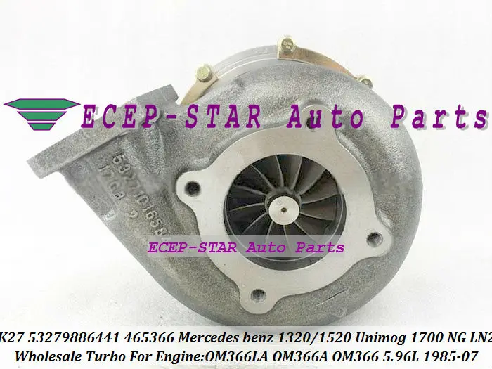 K27 53279886441 53279706441 465366 465366-0009 Turbo Turbocharger For Mercedes Benz Truck 1320 1520 Unimog 1700 NG LN2 1985-07 OM366LA OM366A - (4)