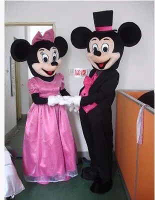Adult Size High Quality minnie Costume Mascot  Fancy Costume Christmas Cosplay Mickey Minnie Carnival Costume Two Pcs