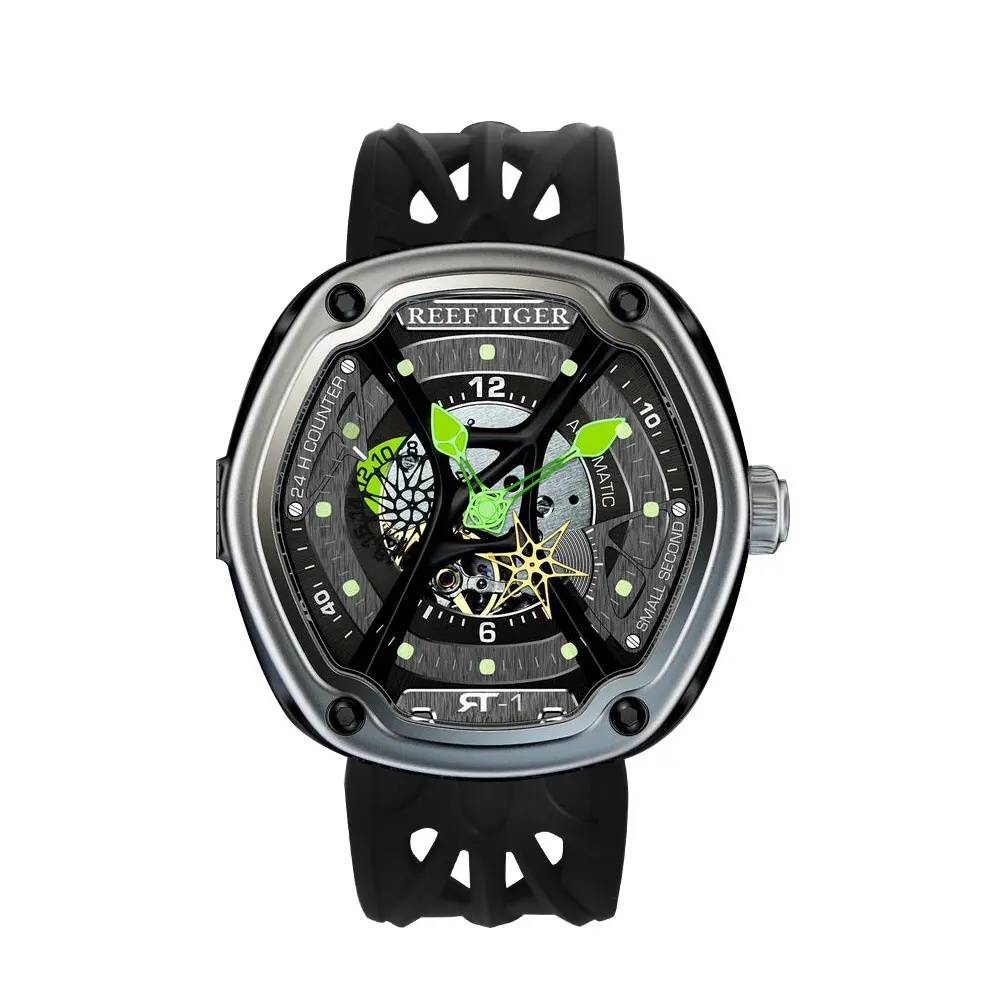 Роскошные спортивные часы для дайвинга Reef Tiger/RT светящиеся с