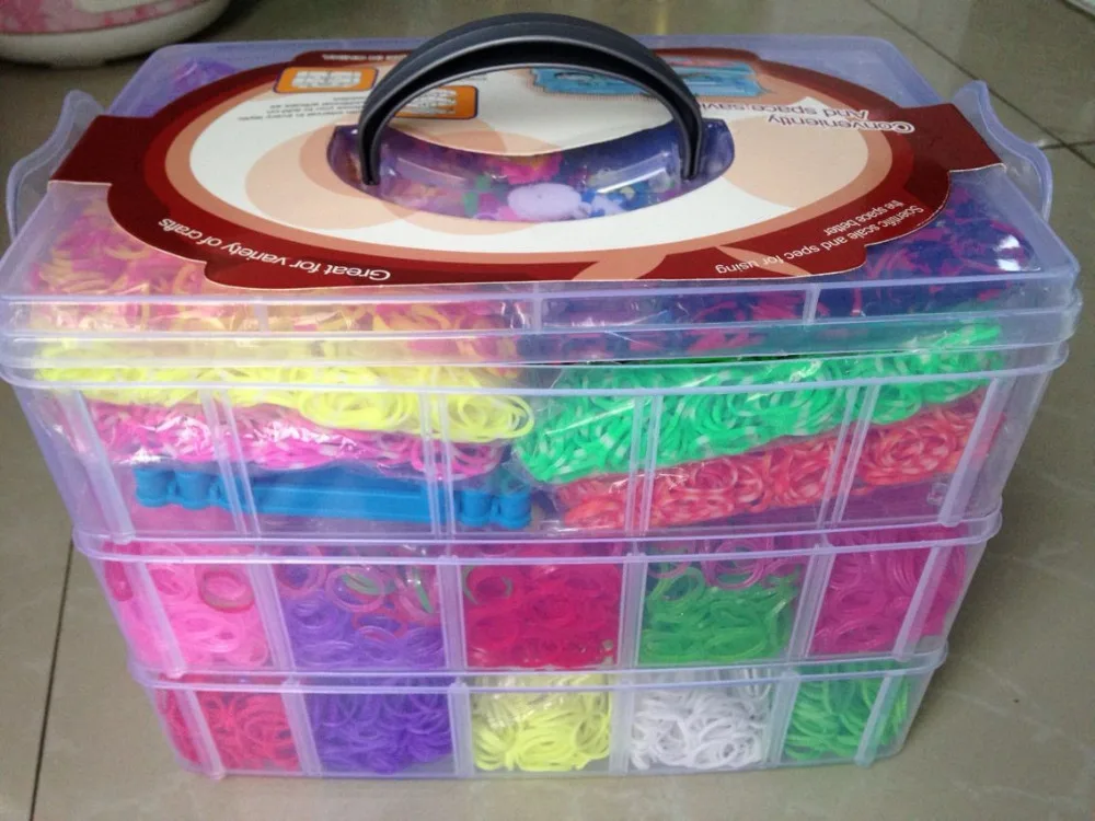 12000pcs Crazy and fun Rubber Loom Band Kit Kids DIY Bracelet Silicone