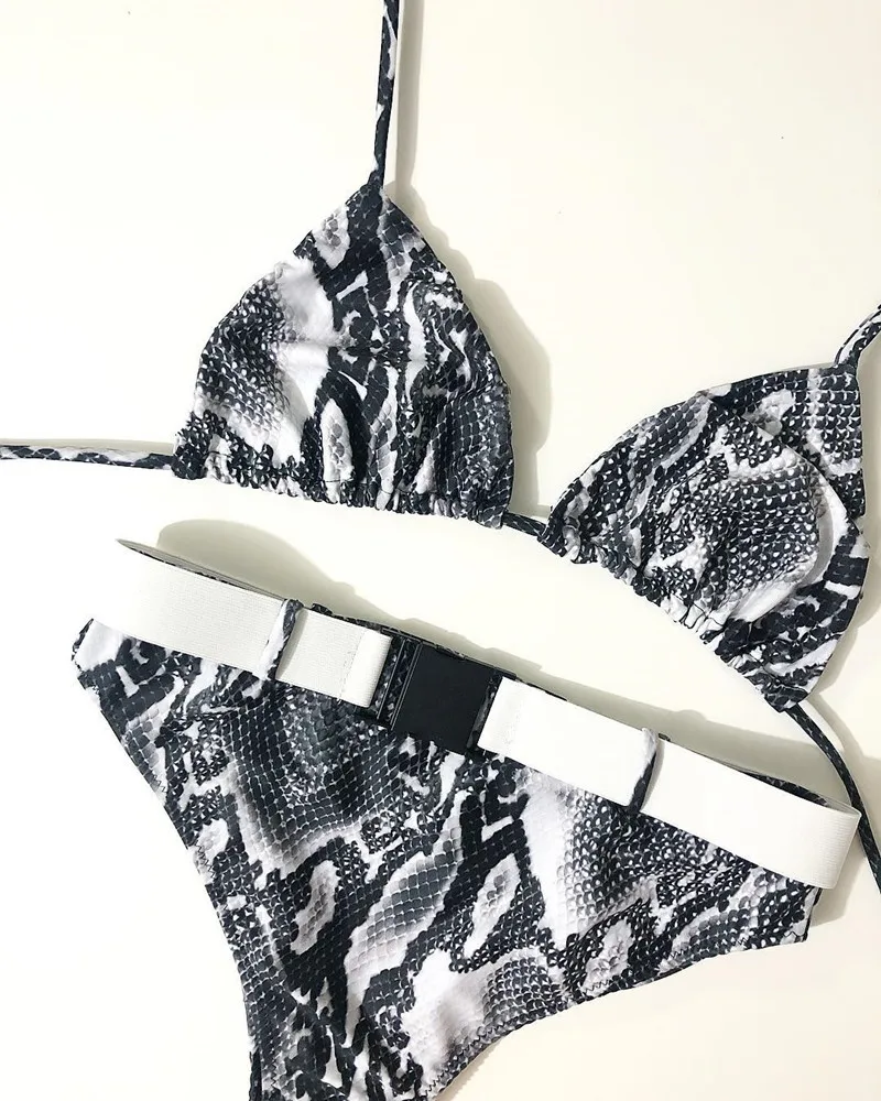 

Melphieer Vintage Print Bikini High Waist Bikinis Set Belt Swimwear Women Swimsuit Female Beachwear 2019 Monokini Bathing Suits