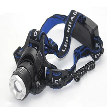 

adjustable head band head light XML T6 head lamp waterproof headlight 2800 flashlight 500 meter headlamps for 2 X 18650