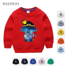 Лидер продаж; Детский Повседневный свитер высокого качества с круглым вырезом и мультипликационным принтом; разноцветная хлопковая рубашка с длинными рукавами для маленьких мальчиков и девочек