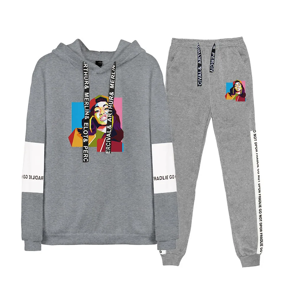 

Cardi B Print two piece set casual hoodies sweatshirt trousers set fashion long sleeve Hoodies men women Streetwear 2XS-4XL