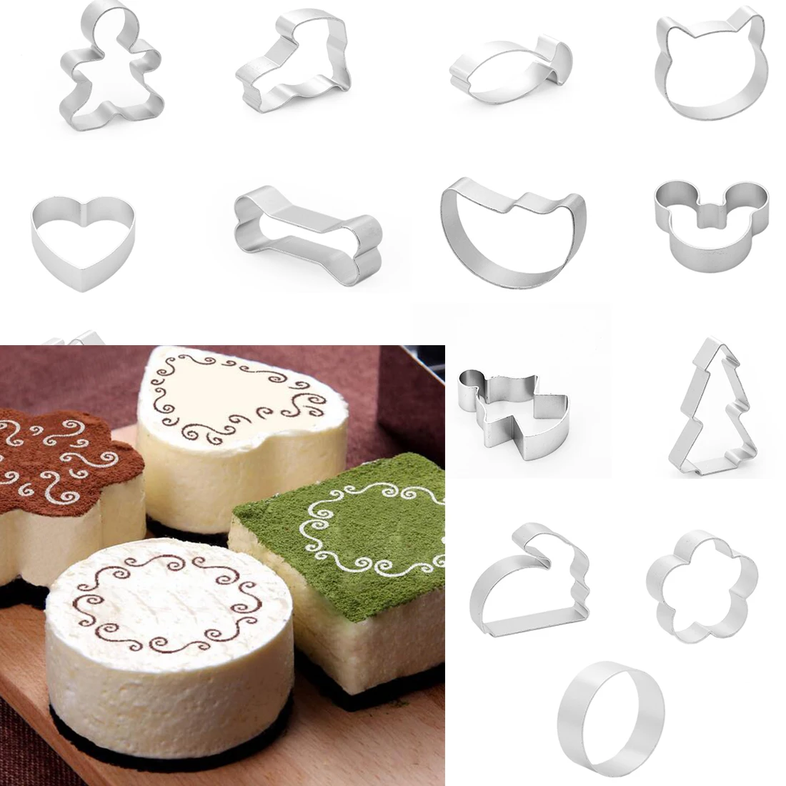 

New 1Pcs/set DIY Cake cutting Aluminium Alloy Gingerbread Men Shaped Holiday Biscuit Mold Kitchen cake Decorating Tools