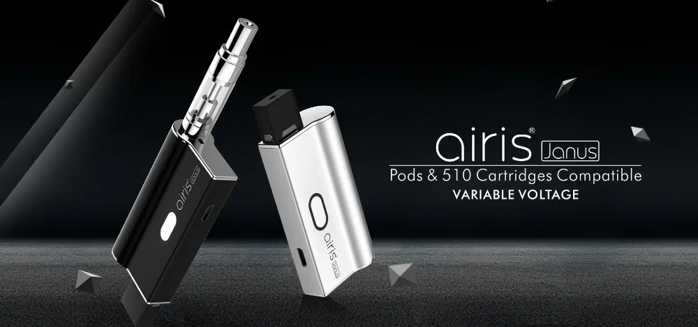 AIRISTECH Janus 2-в-1, испаритель Vape Mod CBD масляный испаритель стручок мод Системы с 510 бак КБР W01 картридж стручки электронная сигарета