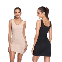 Joyshaper платье на бретельках бесшовное боди Корректирующее нижнее белье полные слипы для женщин тонкие платья Слип Cami Slip Shaper