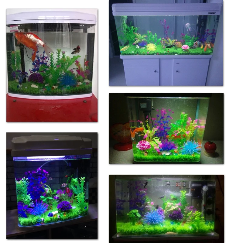 

Mrosaa Hot sale Green Aquarium Plant Decoration Artificial Water Aquatic green Grass Fish Tank lawn Landscape grass decor