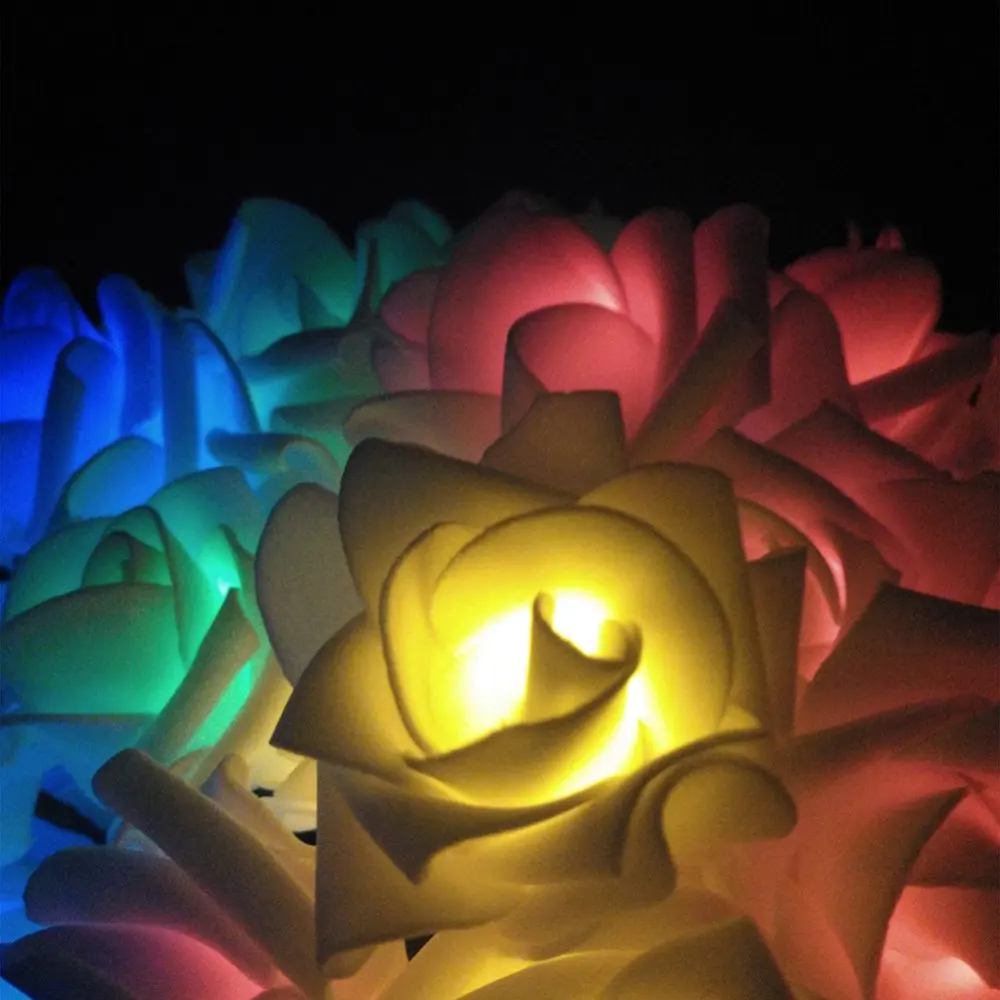 Romantic Rose Flower Holiday Battery Fairy Lights Christmas Led 20Led Wedding Decoration Lights Party Christmas String Lights (7)