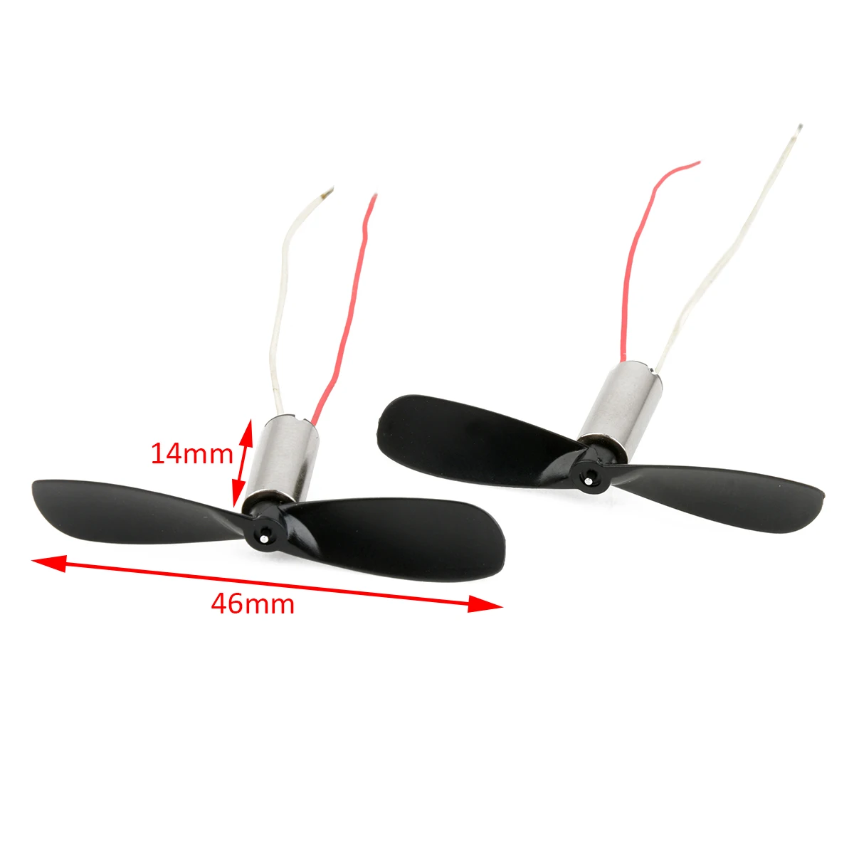 2CPS/SET Black Coreless Motor with Propeller DC 3.7V 0.1A Micro DIY Helicopter Coreless DC Motor K151 6mm X 14mm