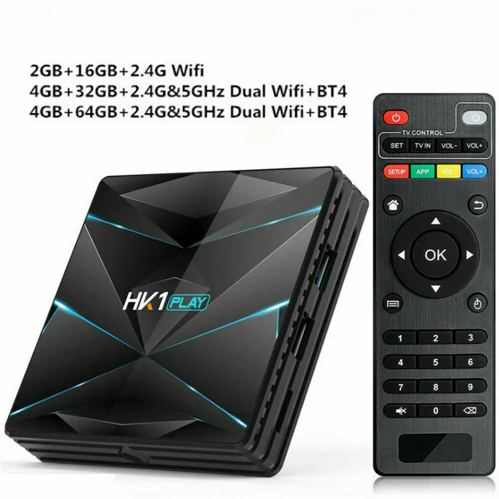 

HK1 PLAY Smart TV Box Android 9.0 Amlogic S905X2 4GB DDR3 64GB Max 2.4G/5G Dual WiFi USB3.0 BT4.2 Support 4K H.265 Media Player