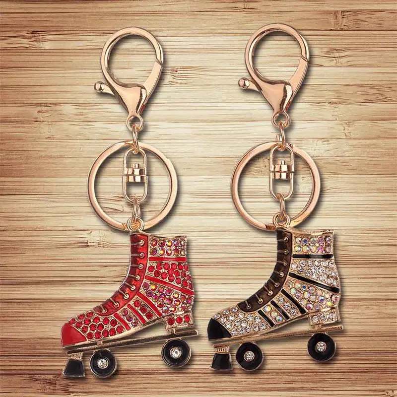 Skate Key Chain Pendant 2018 Latest Lovely Roller Crystal Rhinestone