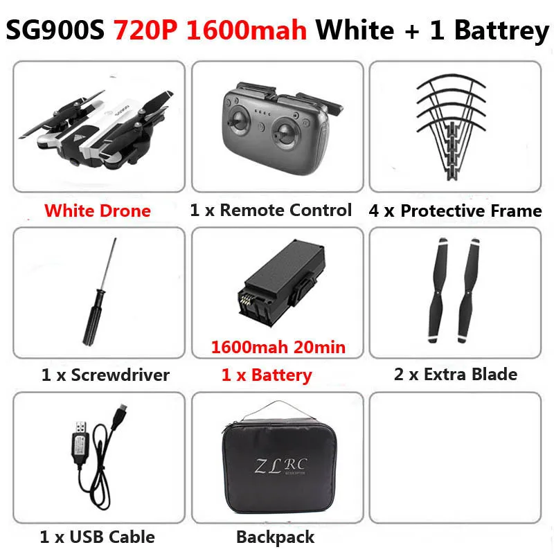 SG900-S SG900S gps складной Профессиональный Дрон с камерой 1080P HD селфи WiFi FPV широкоугольный Радиоуправляемый квадрокоптер Вертолет игрушки F11 - Цвет: W 1600mah 720P 1B B