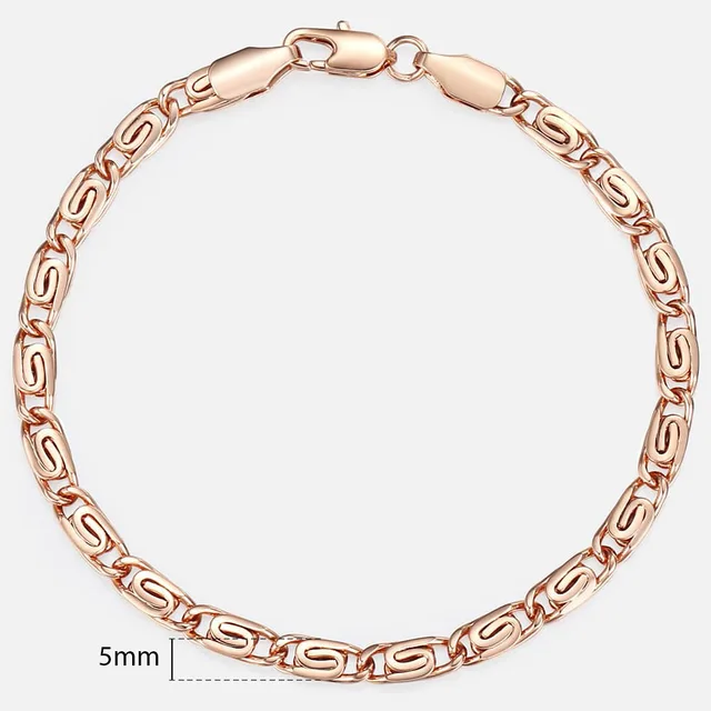 20cm Bracelets For Women Men 585 Rose Gold Curb Snail Foxtail Venitian Link Chains Bracelet on hand Fashion Jewelry Gifts CBB1 GB179