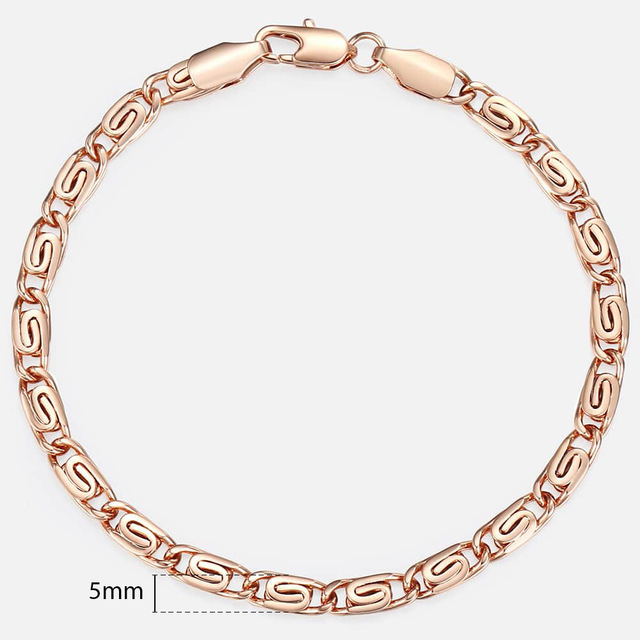 Bracelets For Women Men 585 Rose Gold Curb Snail Foxtail Venitian Link Chains Bracelet on hand Fashion Jewelry Gifts CBB1