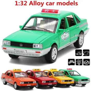 

High simulation taxi model, 1: 32 scale alloy pull back car,6 open door,Santana model,toy cars,Diecasts &Toy Vehicl,free shpping