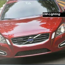 Светодиодный дневной ходовой светильник DRL для Volvo S60 2011-13 с тусклым и выключенным управлением+ сертификация ЕС, высокое качество