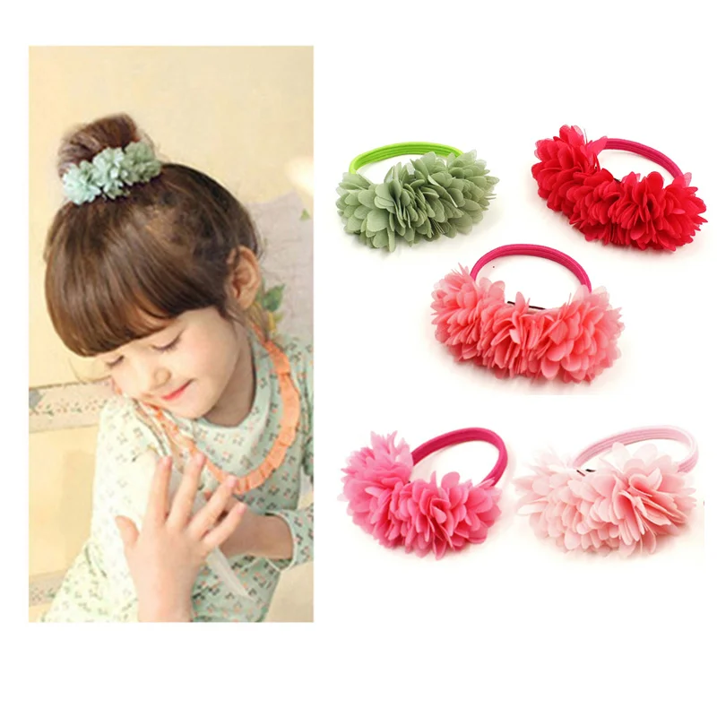 

Hot Sale 2018 New Cute Flowers Elastics Hair Holders Bands Gum Fashion Kids Candy Rubber Bands Headwear Girl's Hair Accessories