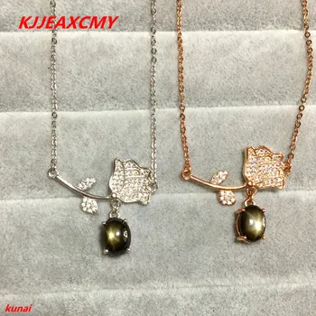 

KJJEAXCMY boutique jewels 925 silver inlaid with natural leaves, sapphire female Pendant (necklace)bnm